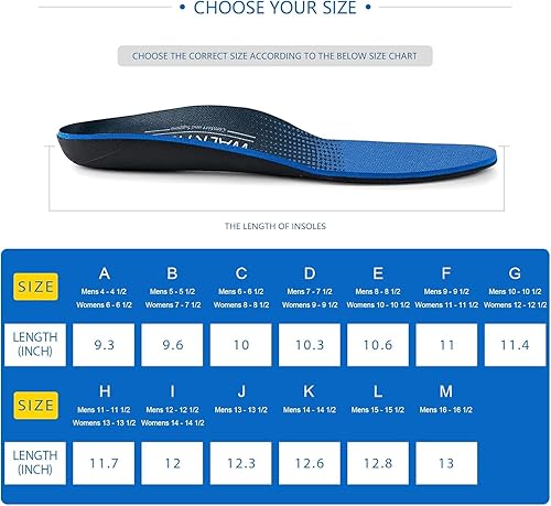 Vista 16 de Plantillas para fascitis plantar, soportes para el arco, plantillas ortopédicas, para estar de pie todo el día, para botas de trabajo, para hombre