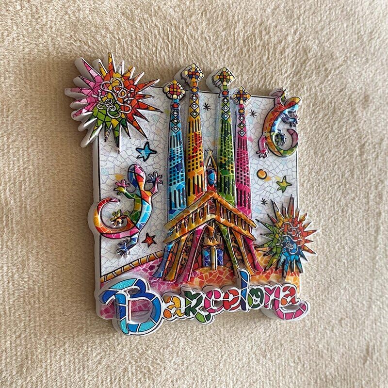 Imán decorativo 3D Sagrada Familia Barcelona 3.5" miniatura 5