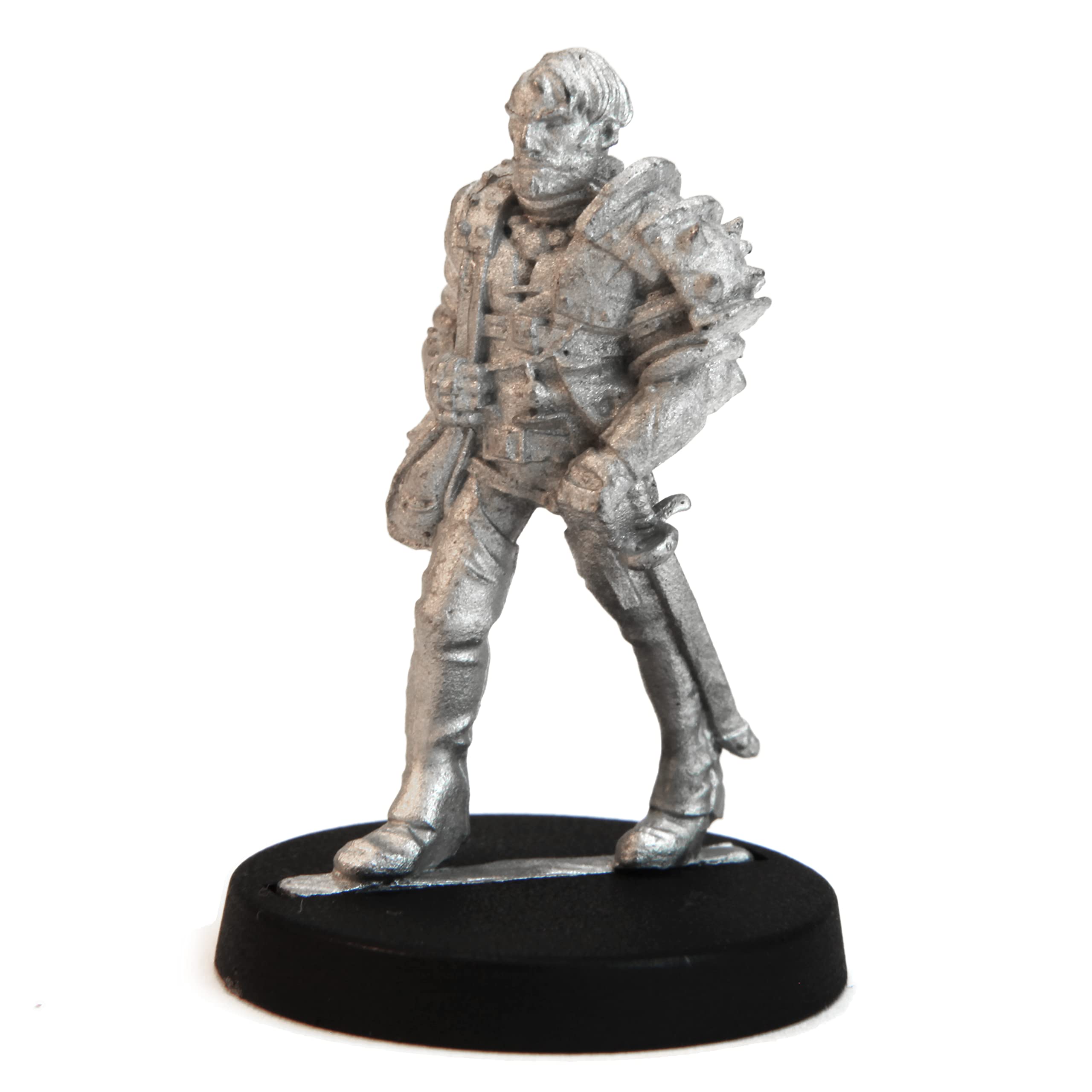 Stonehaven Miniatures Male Human Blademaster Miniature Figure, 100% Pewter Metal - 32mm Tall - (for 28mm Scale Table Top War Games) - Made in USA
