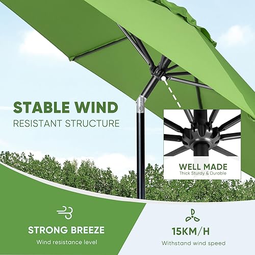 Miniatura 48 de Tempera Patio Market Outdoor Table Umbrella with Push Button Tilt and Crank,Large Sun Umbrella with Sturdy Pole&Fade resistant canopy,Easy to set