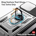 TheGiftKart Tough Armor Bumper Back Cover Case for iQOO Z10 5G / Vivo T4 5G | Rotating Camera Cover, Kickstand & Ring Holder | 360° Protection Cover for iQOO Z10 / Vivo T4 (PC & TPU, Glacial Silver) gallery image