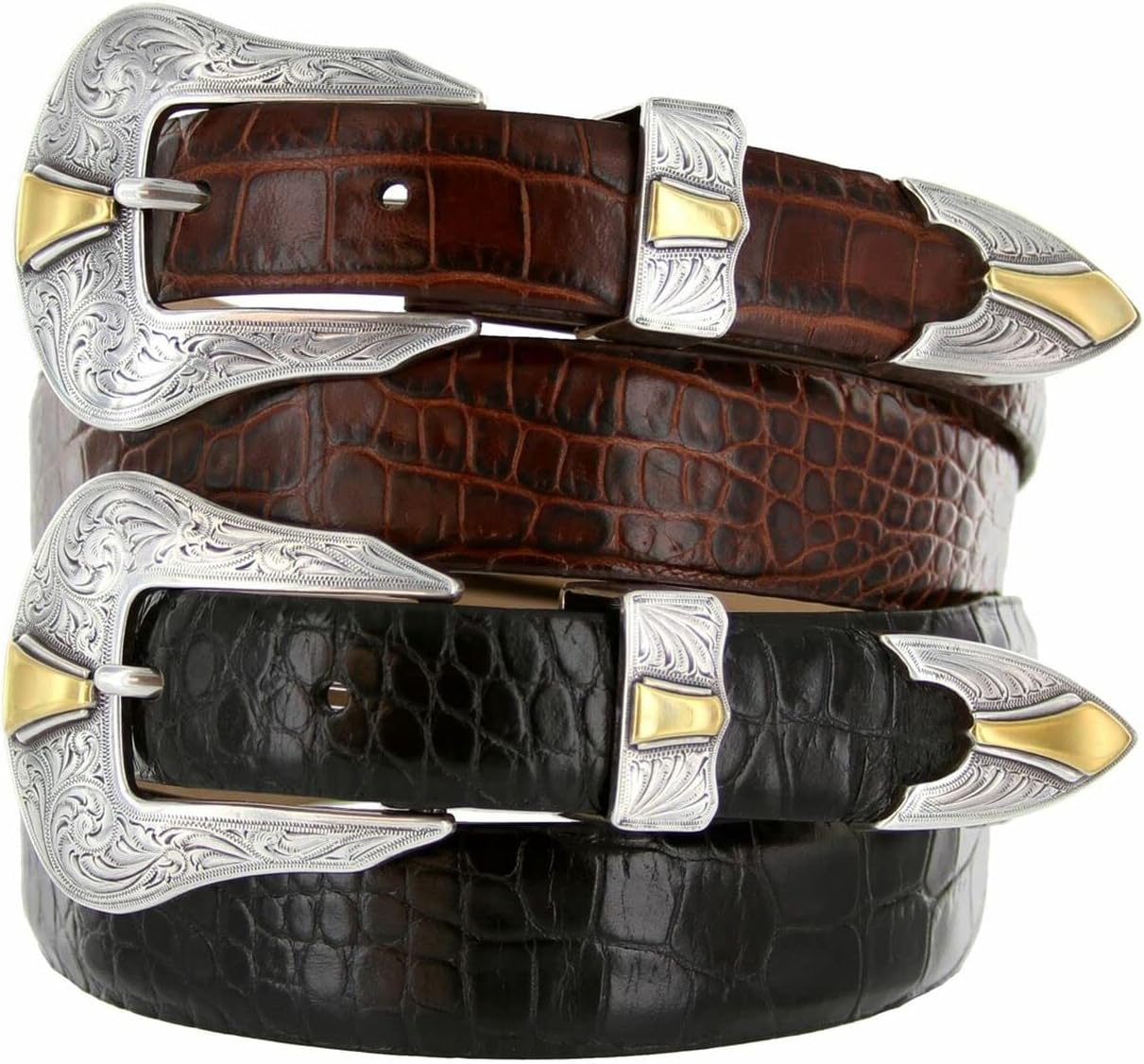 S5553 Genuine Full-Grain Cowhide Leather Dress Belt 1-1/8"(30mm) taper down to 1"(25mm) wide