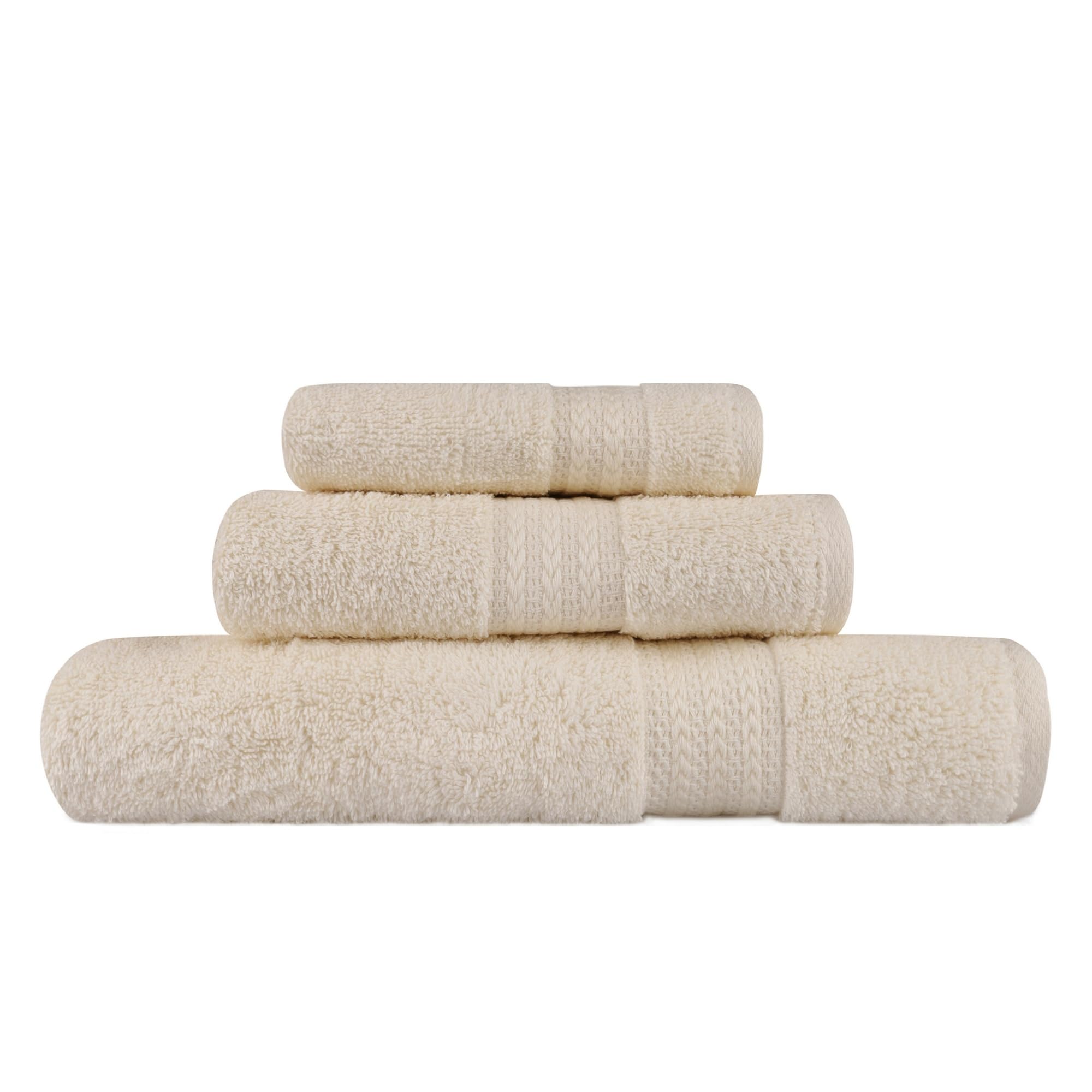 WELL HOME MOBILIARIO & DECORACIÓN 3 Piece Cream Towel Set, 70x140 - Image 2