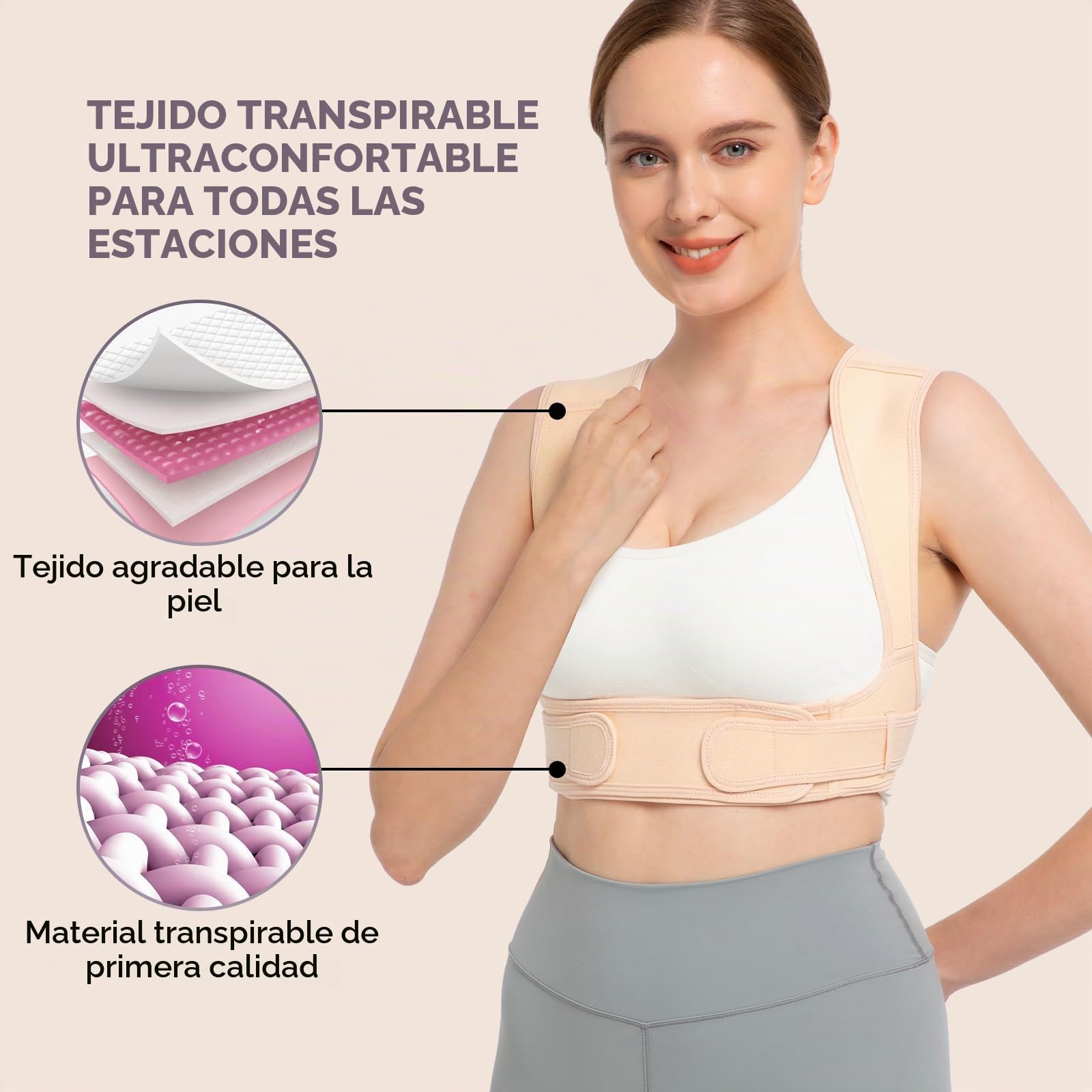 Vicorrect Corrector de postura Regolabile Postura Corrector espalda para mantenimiento de espalda, cuello y hombros, cinturón de espalda para mujer para aliviar el dolor del cuello (S/M)