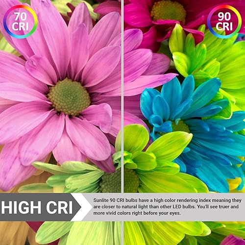 Miniatura 7 de Sunlite 41619 Bombilla LED PAR20 de cuello largo, 6 W (ecualizador halógeno de 50 W), 500 lúmenes, haz de inundación de 35, base E26 media, CRI 90,