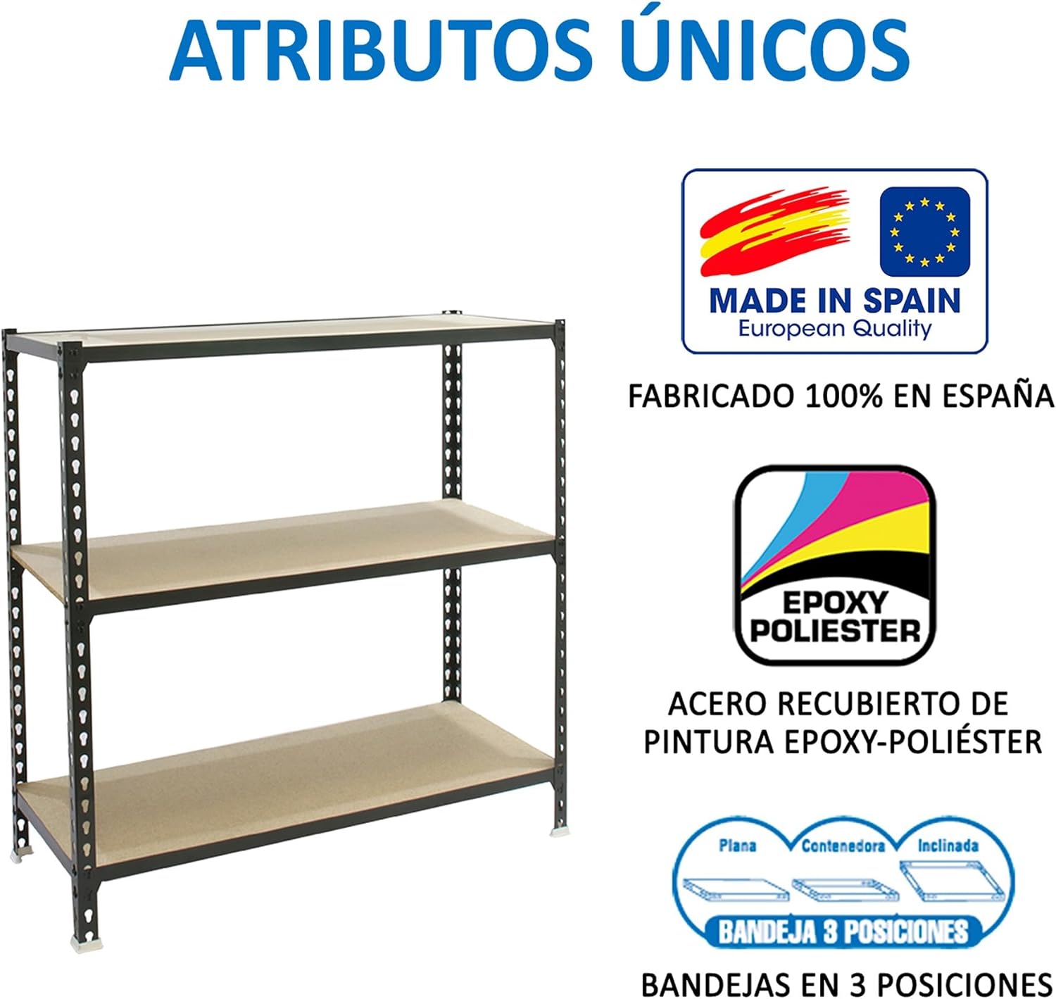 Simonrack MADERCLICK MINI 3/500 1000 Anthracite/Wood Metal Shelf