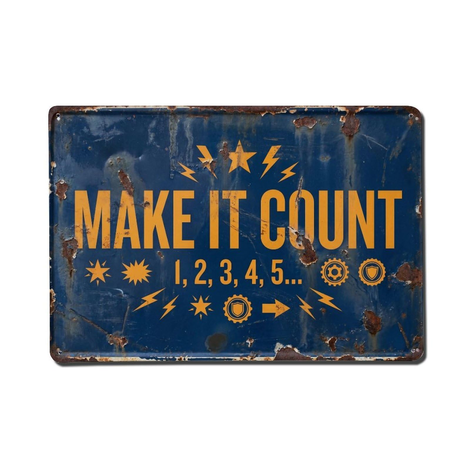 Cmhok Vintage Style Make It Count Success Retro Motivational Slogans Metal Tin Sign Wall Decor For Cafe, Club, Garden Metal Poster 8X12inch
