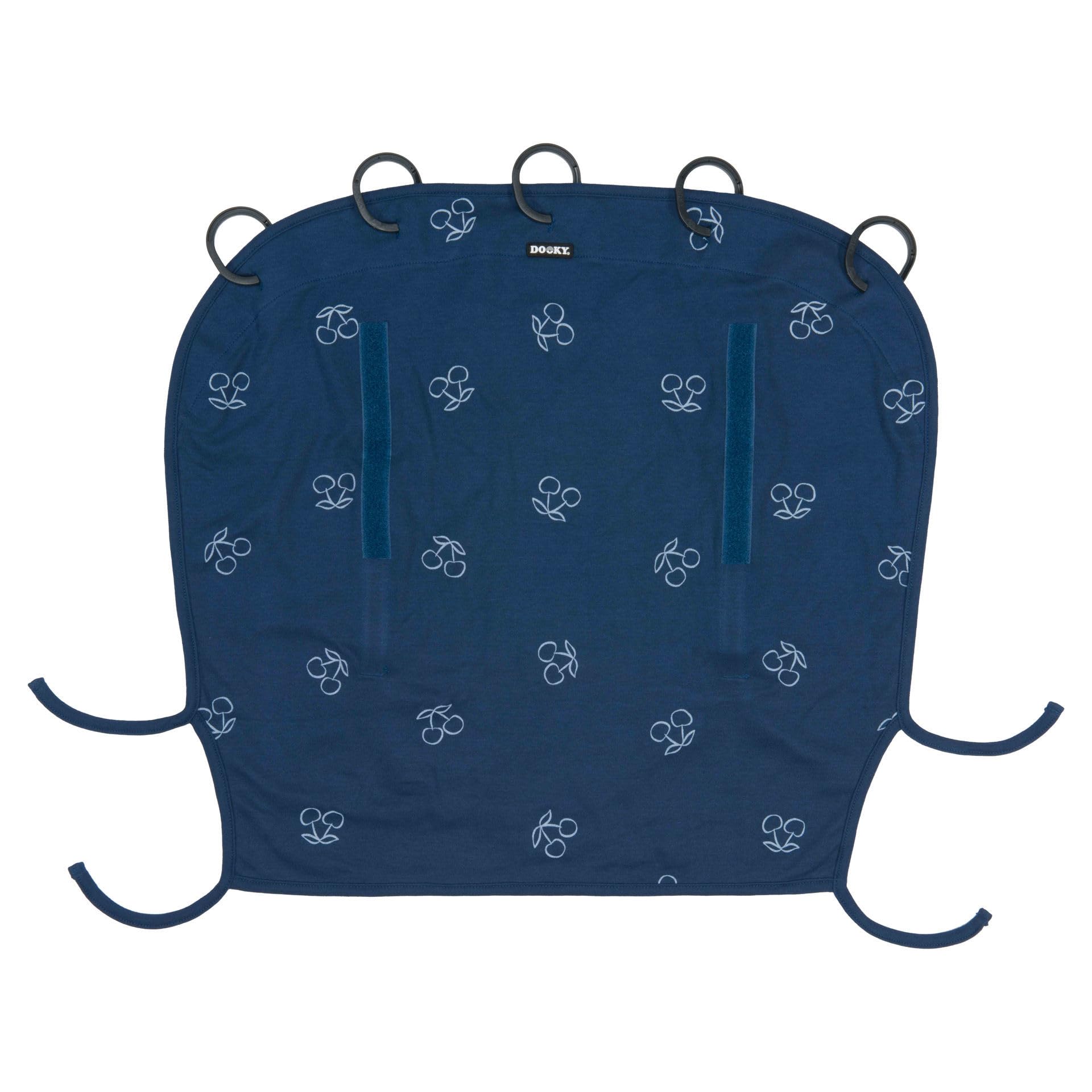 Dooky Sunshade for Baby Car Seat/ Pram/ Stroller/ Pushchair, Universal Fit, Protects from Sun, Wind and Light Rain, UPF 50+ UV Protection, Easy to Install and Wash, Blue Cherry