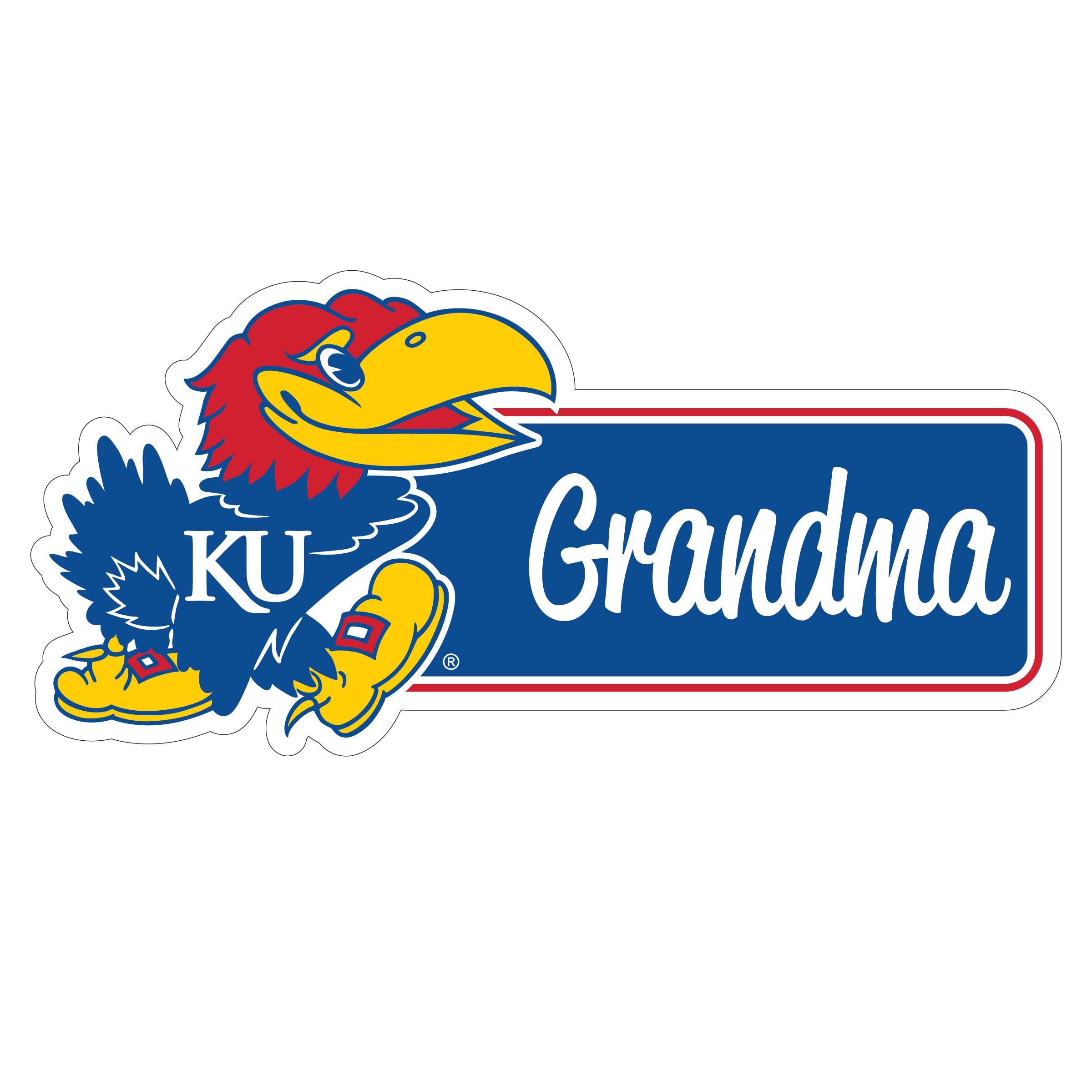 Kansas Jayhawks Proud Grandma Die Cut Decal Officially Licensed Collegiate Product 6-Inches Wide