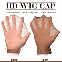 Vista 2 de MORGLES 20 gorras de peluca transparentes HD para mujer, gorras de nailon elástico para peluca de encaje frontal, ultra delgadas, color marrón