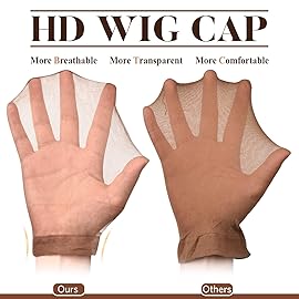 MORGLES 20 Pcs Transparent Wig Cap HD for Women, Stretchy Nylon Wig Caps for Lace Front Ultra Thin, Brown