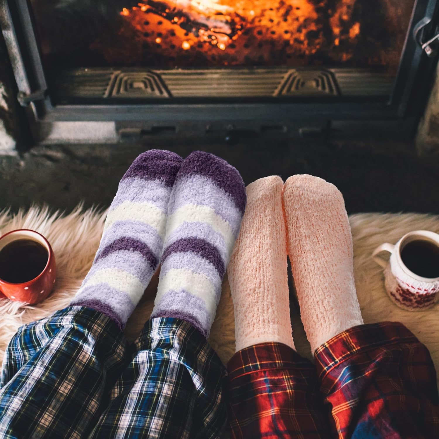 Toulite Women Fuzzy Socks Christmas Gift Bulk Winter Socks for Women Soft Sleeping Sock Fluffy Slipper Sock for Holiday Gifts - Image 3