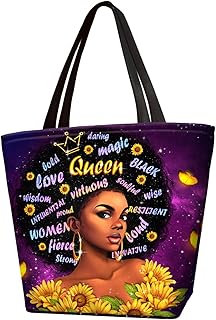 IAGM African American Tote Bags For Women Afro Women Shoulder Bag Black Art Satchel Handbags For Shopping,Work,Grocery,Gym