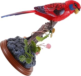 1pc Chirping Bird Toy Realistic Singing Sounds Motion Decorative Home Ornament Battery Operated Batteries Not Included Random