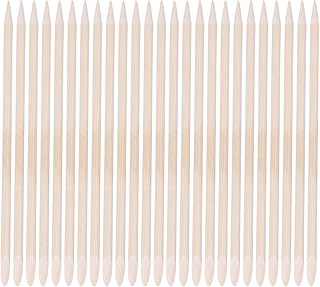 SEWACC 150pcs Orange Wood Cuticle Pusher Sticks Double Sided Nail Grooming Tools 4.5 Inch for Home and Travel Manicure Pedicure Nail Care