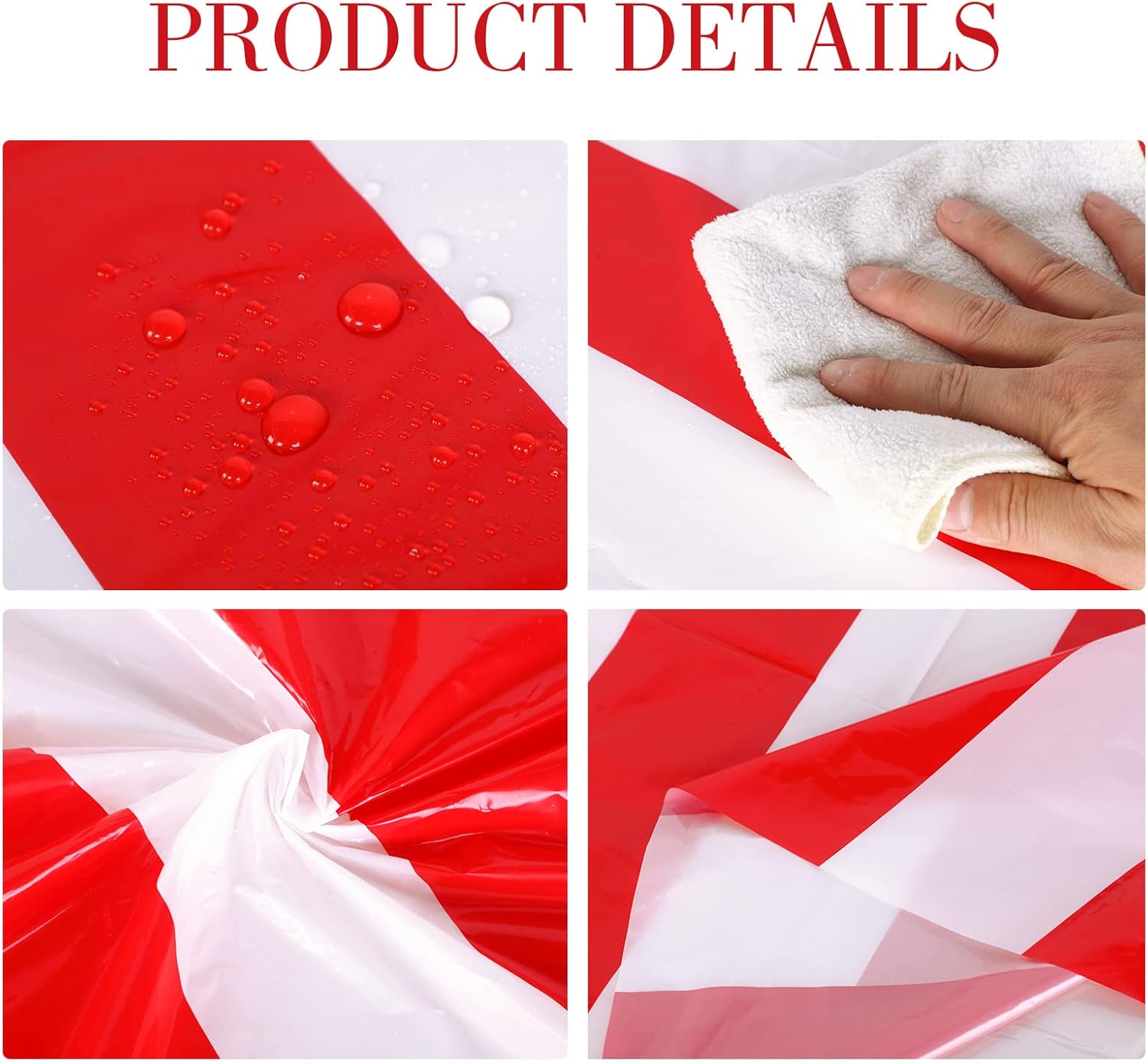 Tatuo 12 Pcs Red and White Round Circus Table Cloth 84 Inch Carnival Circus Tablecloths Striped Disposable Plastic Table Cover for Birthday Party Fiesta Theme Decorations Supplies