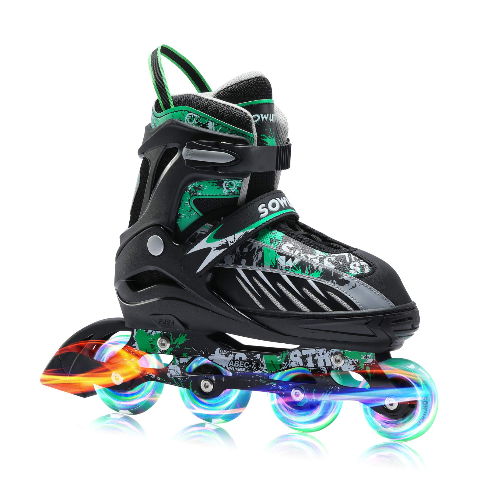 Sowume Adjustable Inline Skates for Girls and Boys, Roller Blades Skates with All Light Up Wheels, Patines para Mujer for Kids and Adults, Men and Women