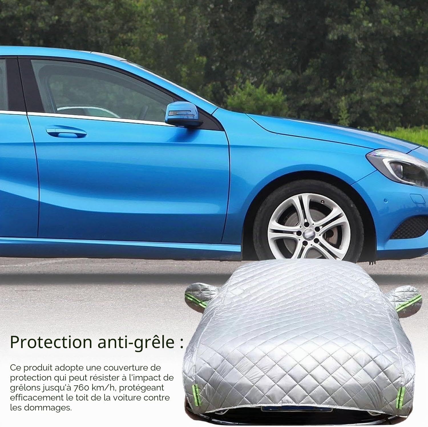 Bâche Voiture Extérieur Anti Grêle pour Audi TT MK1 MK2 MK3 Roadster, Demi-Housse De Voiture,Anti-UV, Respirante,Résistant À La Poussière,DouceAdaptée À La Plupart des Voitures ew317