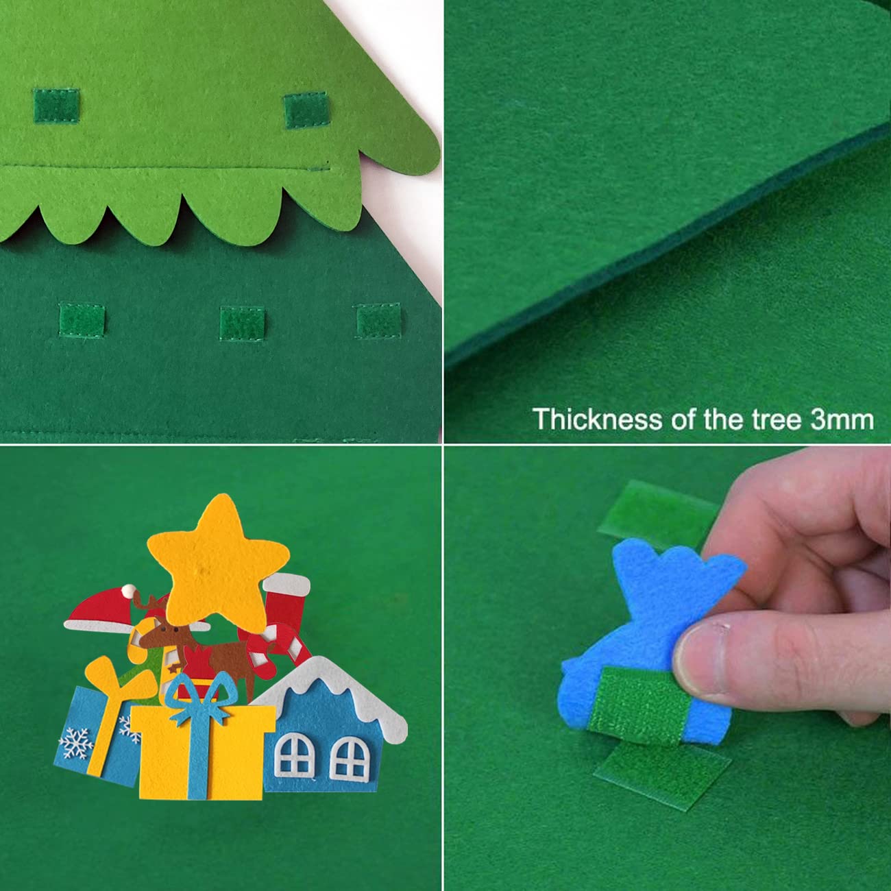 Albero Di Natale In Feltro Fai Da Te 0,9 M Con 34 Decorazioni Staccabili - Per Bambini, Regalo Creativo