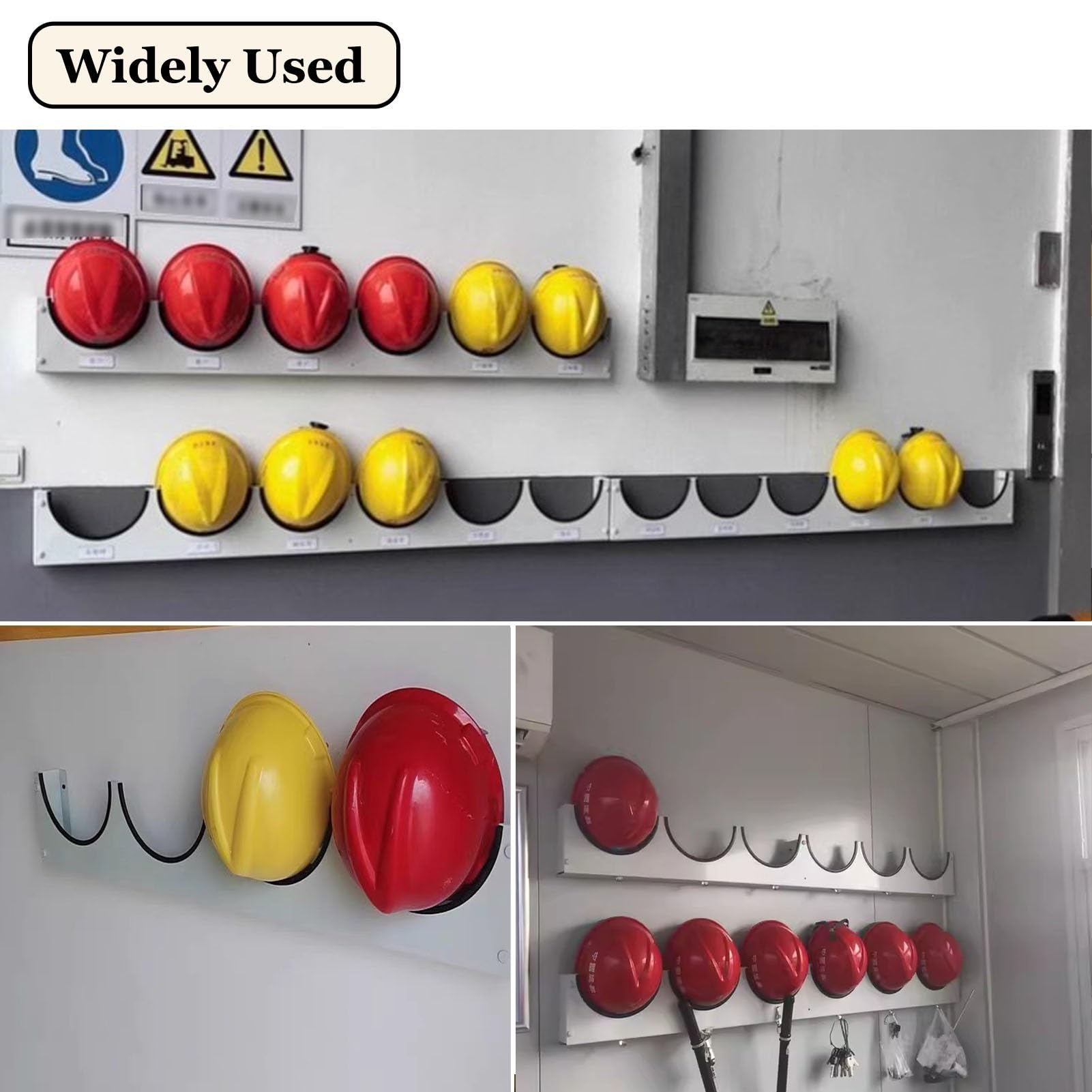 Soporte para Casco de Seguridad Organizador de Cascos de Seguridad para Pared, Soporte de Seguridad para Cascos de Seguridad en Talleres de Construcción(5 Grids)