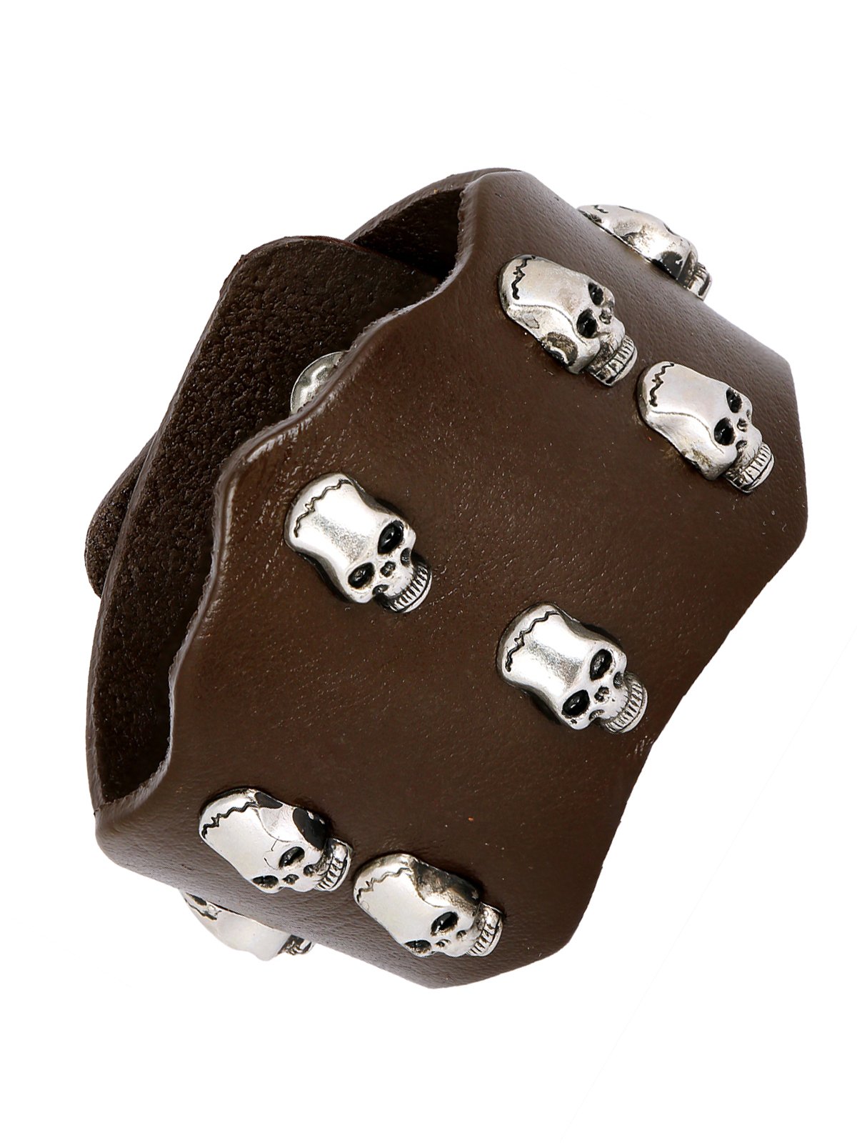 Funky Punk Skull Dark Handcrafted Leather Wrist Band Biker Bracelet Boys Men