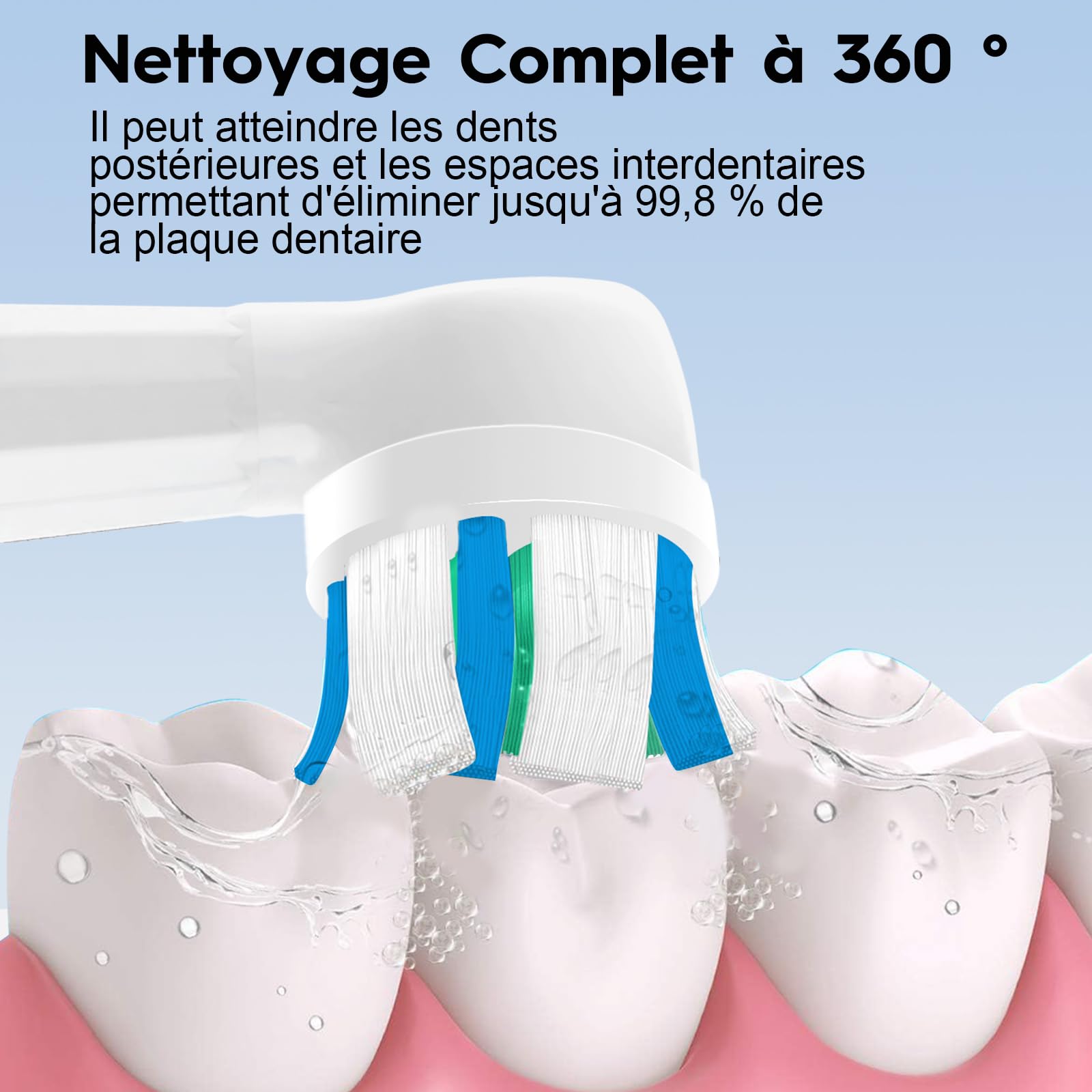 IO Brossettes Compatibles with Oral-B iO - Brossettes de Rechange Compatibles | Lot de 8 Têtes pour Série iO 2/3/4/5/6/7/8/9/10 | Nettoyage Profond, Poils Souples