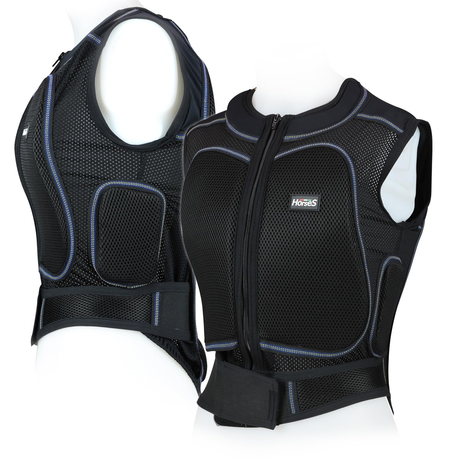 Horses Gilet Protezione Equitazione New, Gilet Protettivo per Cavalieri ed Amazzoni, Tessuto Tecnico con Inserti, Elasticizzato, Si Adatta alle Forme del Corpo
