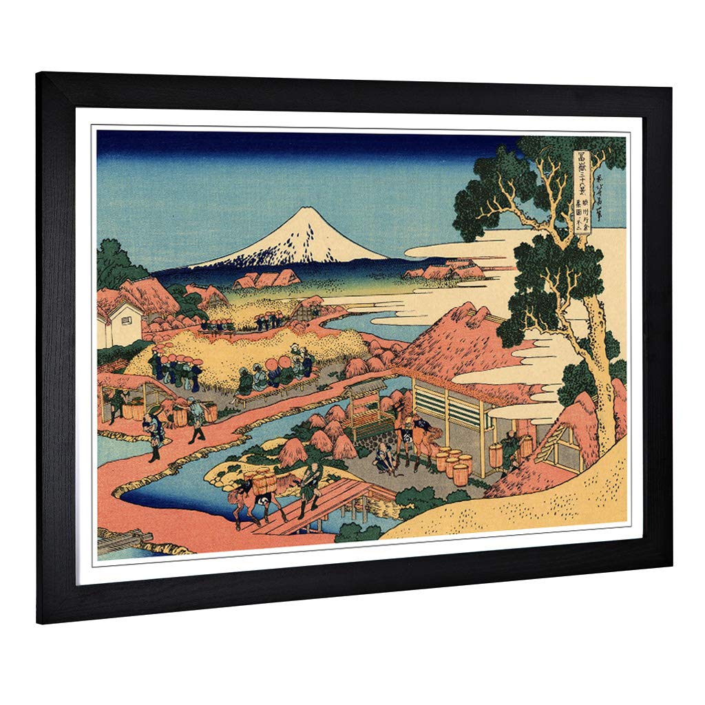 Big Box Art Framed Print of Hokusai Japanese Oriental Katakura Design | Wall Art Picture | Home Decor for Kitchen, Living Room, Bedroom, Hallway, Black, A2 / 24.5x18 Inch / 62x45cm