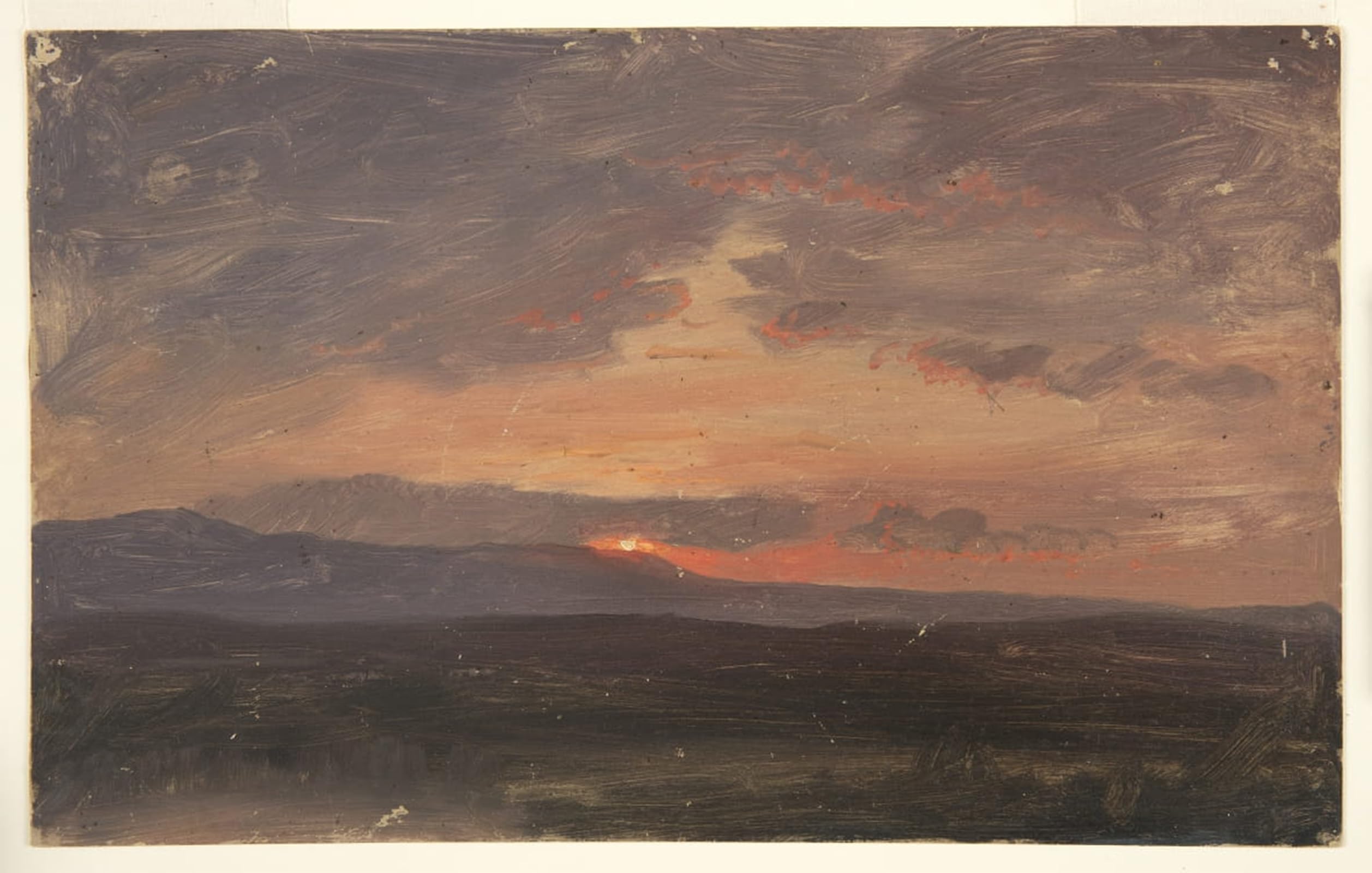 SERENDIPITP Vintage Wall Art Canvas Nordic Poster Canvas Print Picture Hudson Valley New York with Sun Setting Behind the Catskill Mountains by Frederic Edwin Church for Home Decor 60x90cm