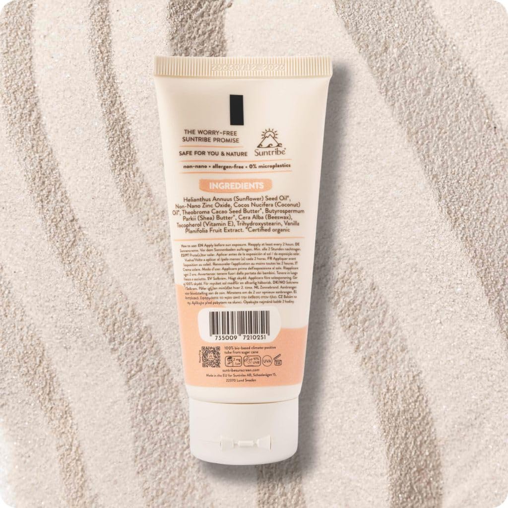 Crema Solare Naturale Minerale Neonati & Bambini FPS 30 Suntribe - 100 ml, Biologica, Senza Profumo - 100% Naturale, Resistente all'Acqua - "Migliore Crema Solare Minerale" (The Mum Marketplace)