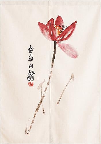 Miniatura 9 de Noren - Cortina japonesa para puerta, diseño de pez chino, divisor de habitación, 33.5 x 47.2 pulgadas