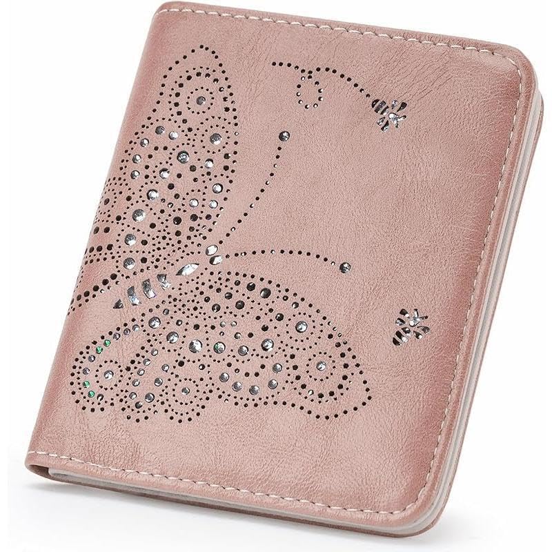 Valerie Small RFID Wallet Women Ultra Thin Slim Womens Wallet Mini Compact Bifold Pocket Ladies Wallets for Women (Pink)