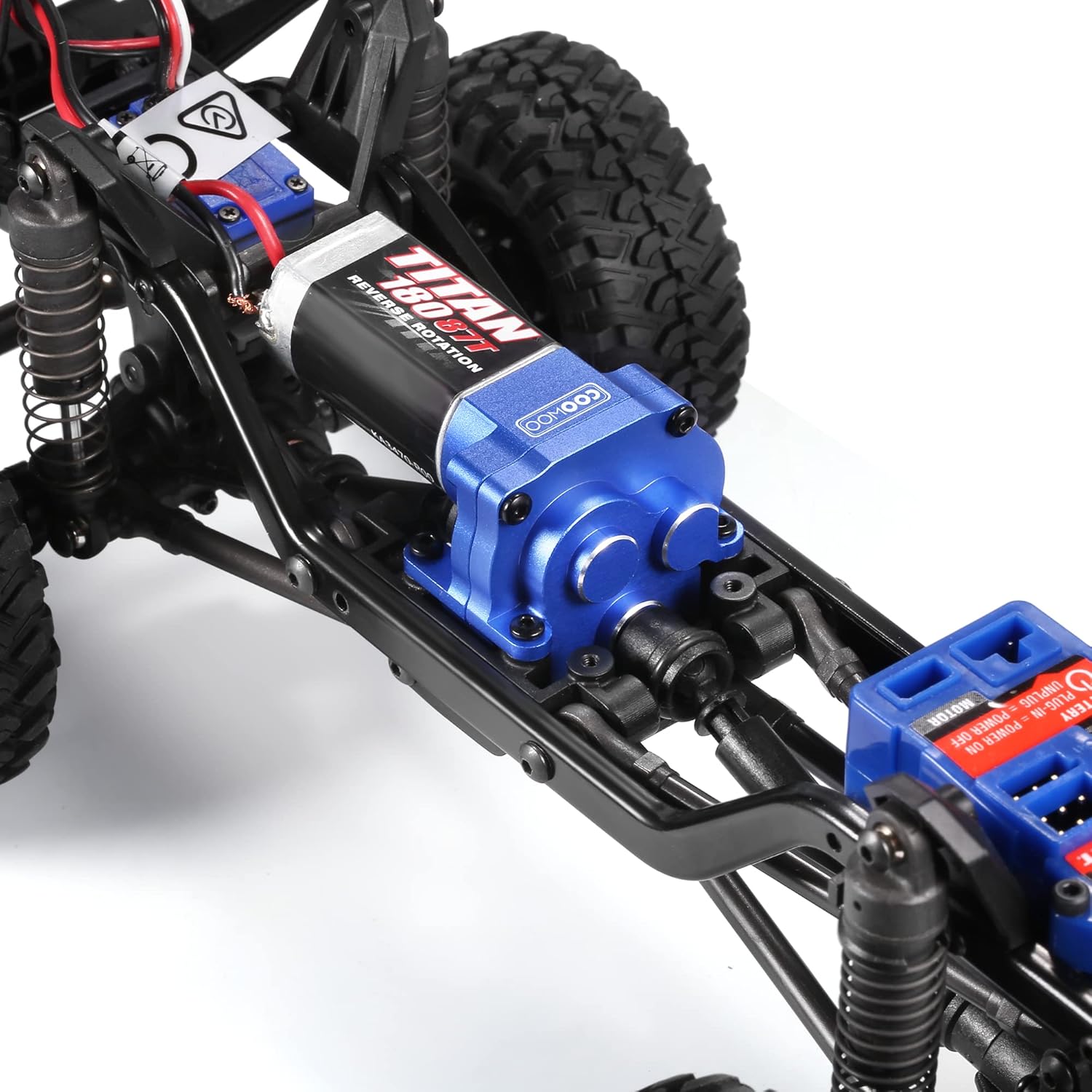 COOWOO RC Gearbox, Drop-in Gearbox Upgrade Part for 1/18 TRX-4M, Aluminum Alloy Gearbox Housing, Hardened Steel Gears Assembly, Pinion Gear, Ready to Install, Blue