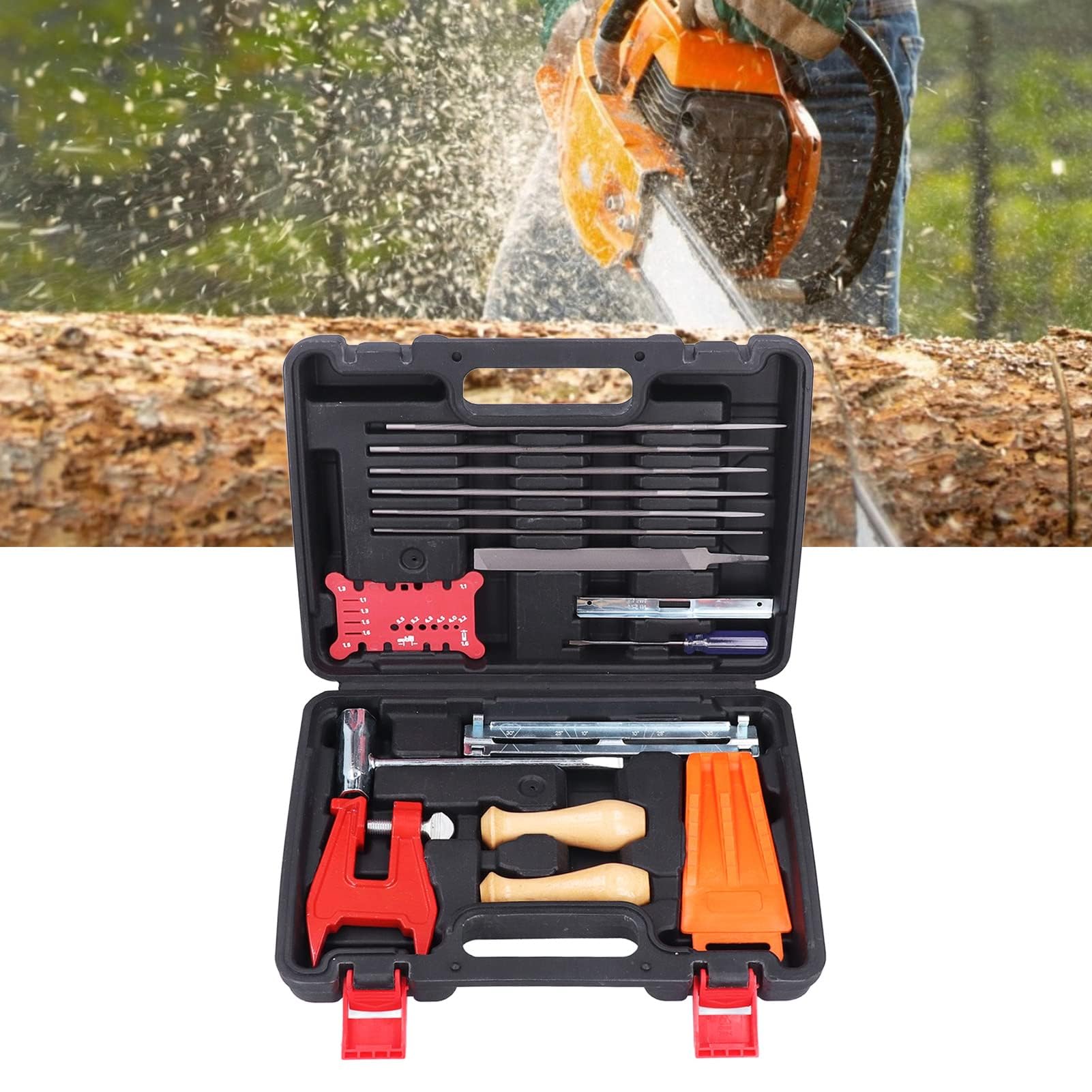 Kit De Afilado De Cadena De Motosierra De 16 Piezas, Juego De Herramientas De Carpintería De Rendimiento De Corte Eficiente, Accesorios De Sierra Versátiles Herramientas De Afilado, Para Carpin
