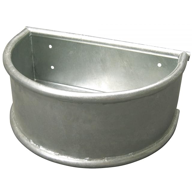 Kerbl Bebedero Redondo, comedero, Montaje en Pared, 55x35x24cm, 28 L, Metal galvanizado en Caliente, Estable