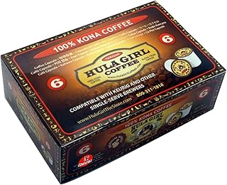 Hula Girl 100% Kona Coffee, Single Serve for Keurig K-Cup Brewers, Medium Roast, Works in the New K2