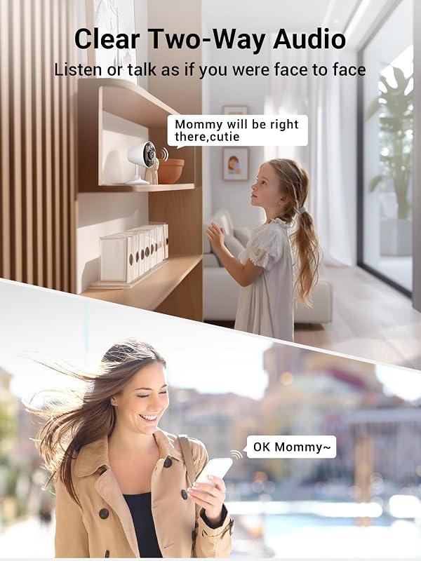[5G & 2.4G] Indoor/Outdoor Security Camera for Home, Baby/Elder/Dog/Pet Camera with Phone App, Wi-Fi Camera w/Spotlight, Color Night Vision, 2-Way Audio, 24/7, SD/Cloud Storage, Work w/Alexa, 2Pack image 5