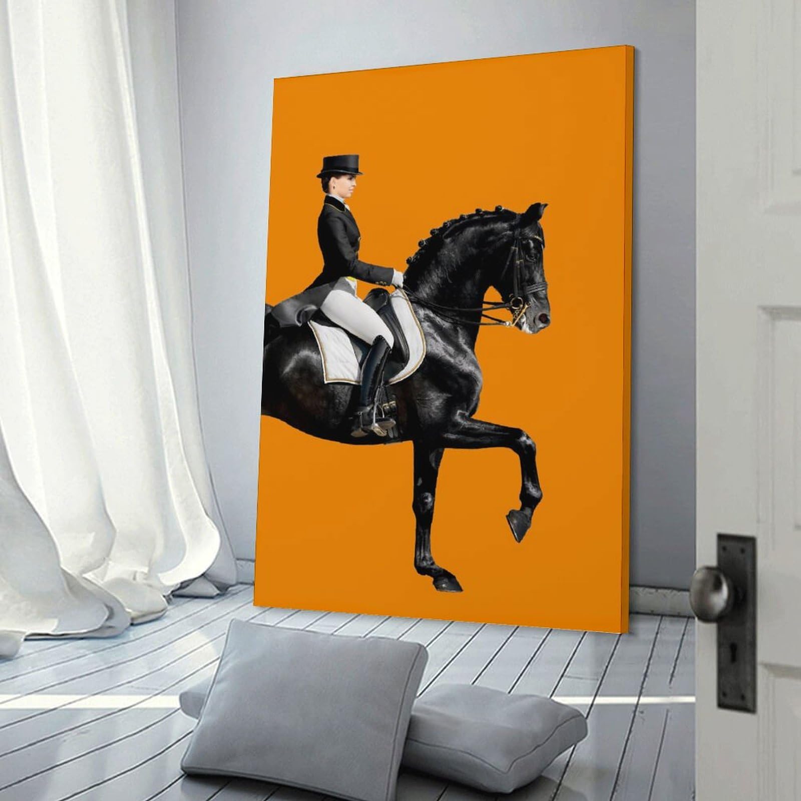 Amazon.co.jp: 抽象的な馬の絵画騎士のキャンバスの絵画モダンな