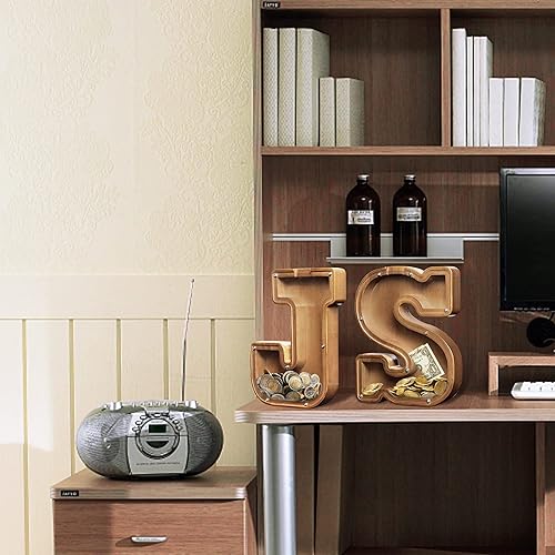 Miniatura 6 de AORCMITN Alcancía grande de madera personalizada para niños, niñas, niños y adultos, el mejor regalo para amigos (9.2 pulgadas - C)