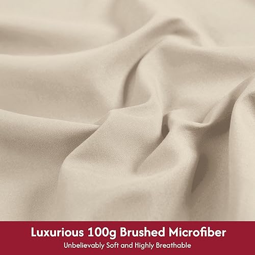 Miniatura 2 de Juego de sábanas de tamaño individual  4 piezas de microfibra de lujo sin arrugas, certificado OEKO-TEX, transpirable y elástico, bolsillos