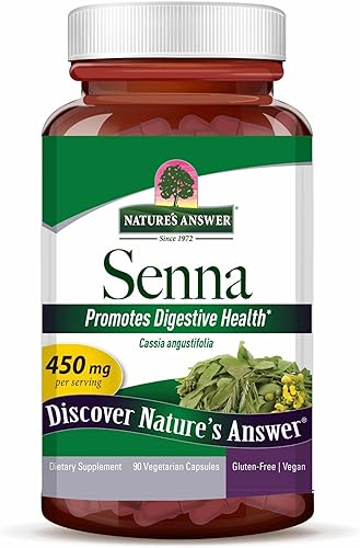 Nature's Answer Senna Leaf Suplemento dietético Promueve la salud digestiva Vegano, sin gluten y certificado Kosher Cápsulas vegetarianas 90ct