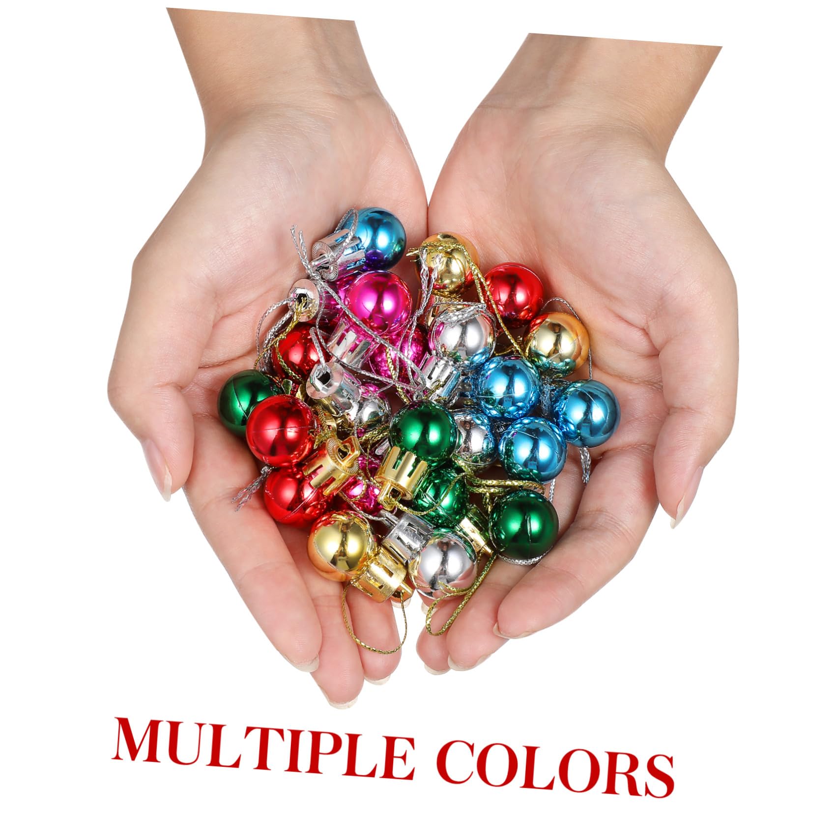 24 Piezas Bolas Colgantes de Navidad Mini de 2cm, Plástico