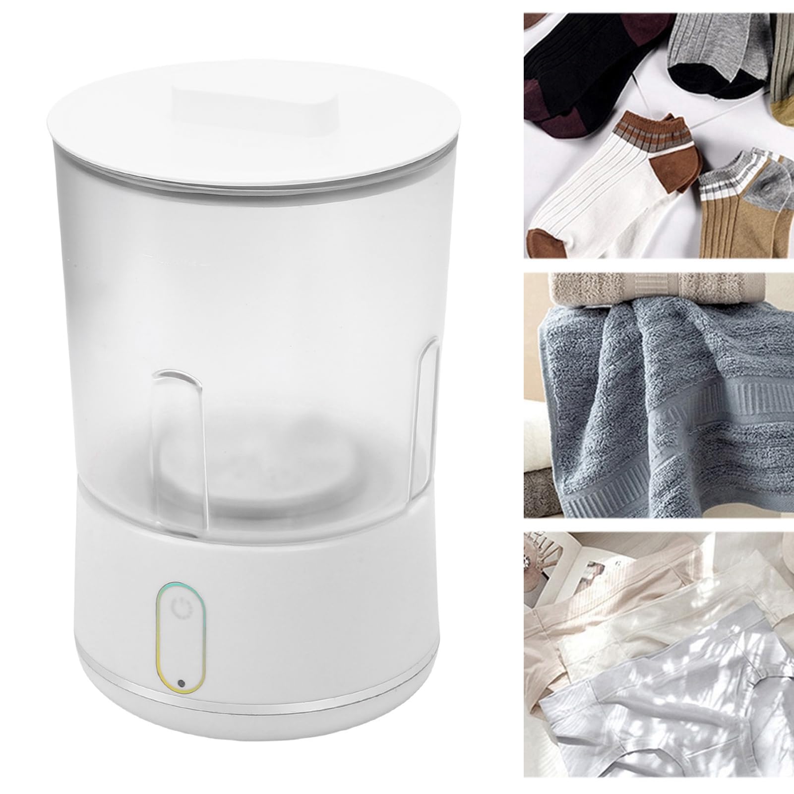 Lavatrice per Biancheria Intima, 2025 Nuova Mini Lavatrice Ad Ultrasuoni Portatile, Lavanderia di Viaggio Ricaricabile per Viaggi e Casa (WHITE)