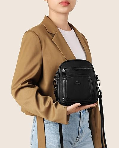 Miniatura 7 de FADEON Monederos pequeños para mujer, bolsos cruzados de cuero sintético de diseñador, mini bolso cruzado para viaje, bolsa de hombro, ranuras para