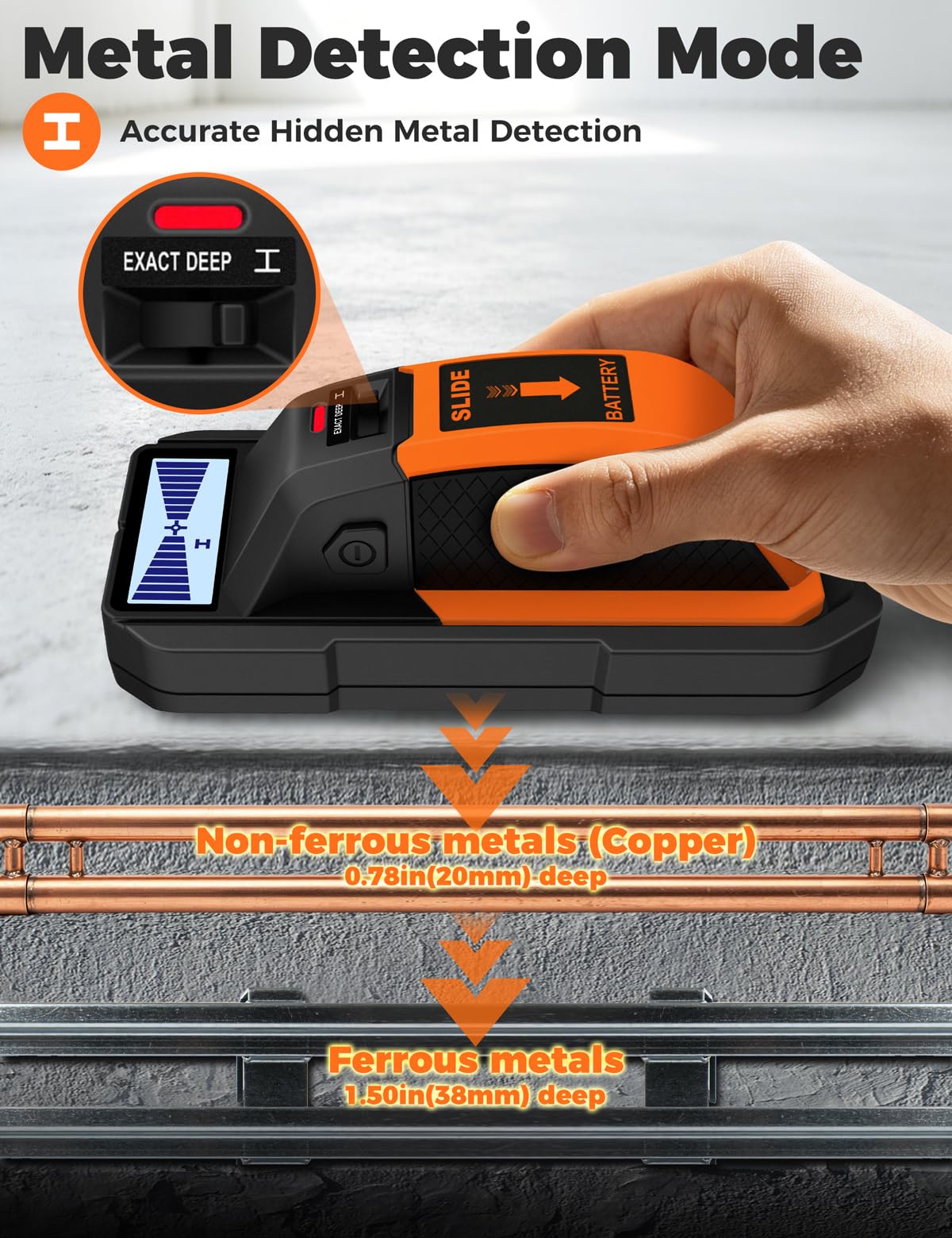 POROMETISTO DSF05 Stud Finder - Locate Studs & Wires -4