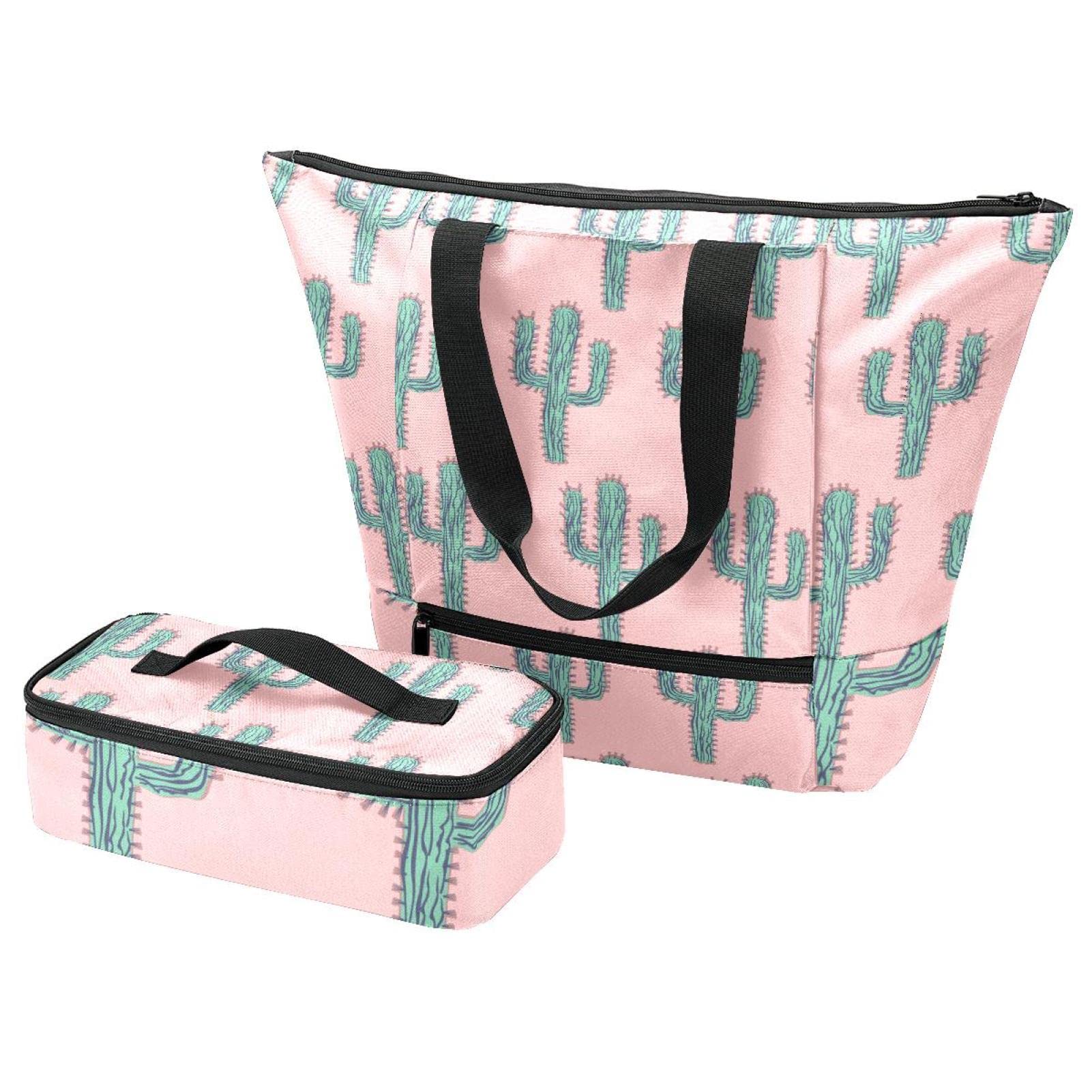 Sac de voyage isotherme à motif feuilles pour pique-nique et école