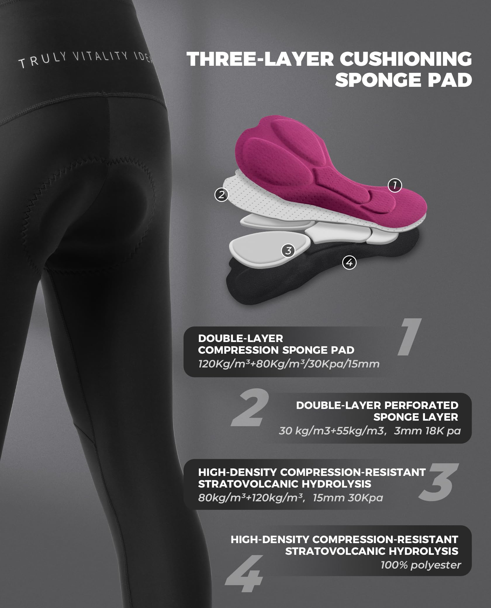 ROCKBROS TVI Pantalon de Cycliste Femme Rembourré d’Hiver, Leggings de Vélo Rembourré avec Poche Longue Respirant Élastique Thermique, Noir S-2XL