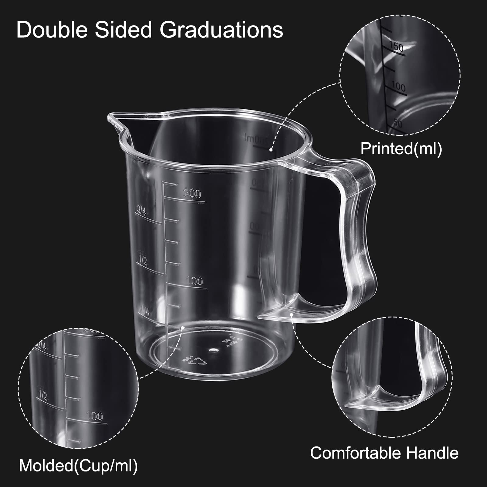 Becher In Vetro Borosilicato - 3 Pezzi Da 100ml | Con Scala Graduata | Per Cucina E Laboratorio - Foto 3