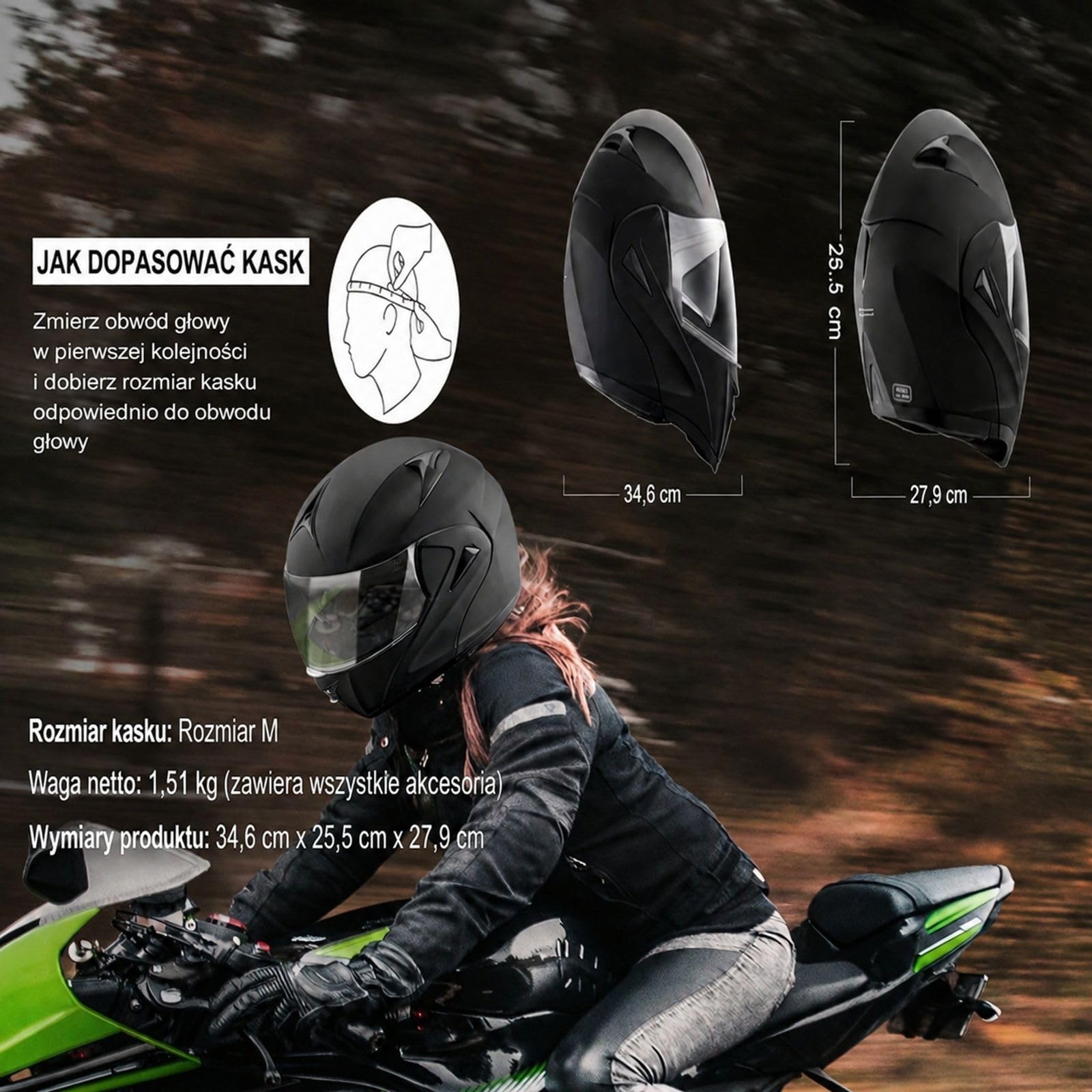 Kask motocyklowy bez maski, styl motocrossowy do jazdy drogowej i terenowej