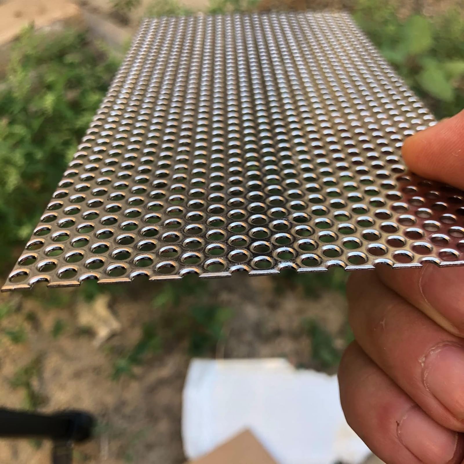 Ronda de chapa perforada, malla hoja acero inoxidable 304 for filtración ventilación, tamaños múltiples plateados(8mm Mesh,40x40cm)